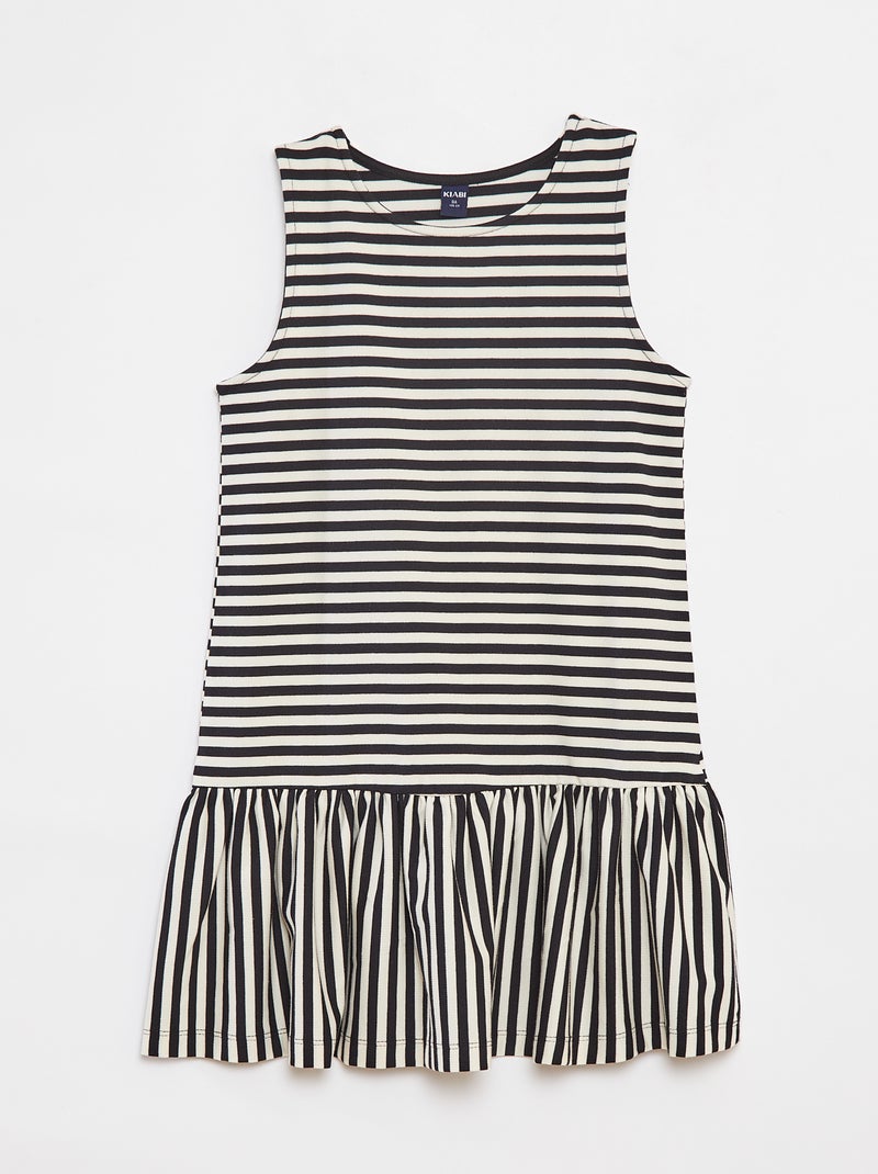 Vestido sin mangas con volantes NEGRO - Kiabi