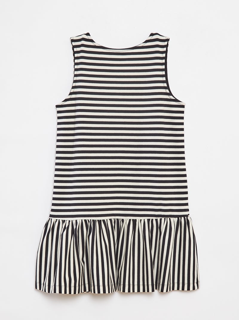 Vestido sin mangas con volantes NEGRO - Kiabi