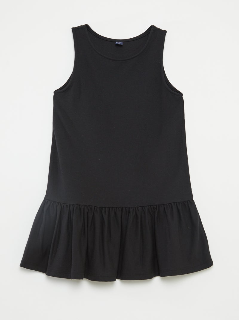 Vestido sin mangas con volantes negro - Kiabi