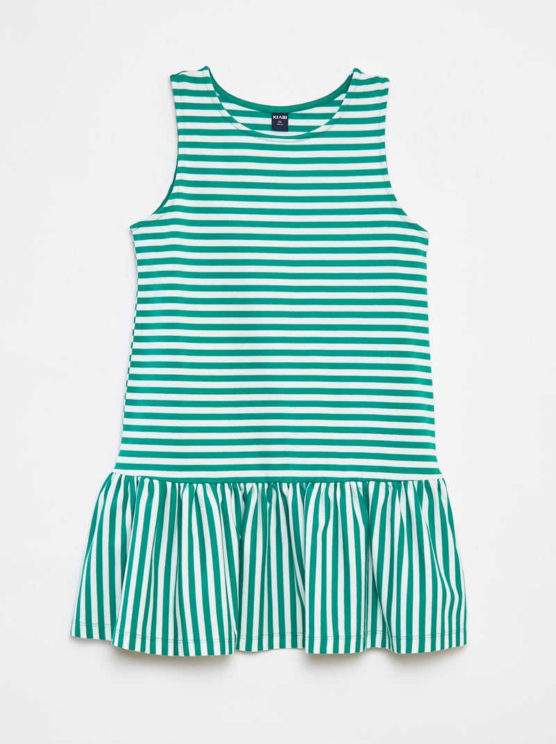 Vestido sin mangas con volantes VERDE - Kiabi