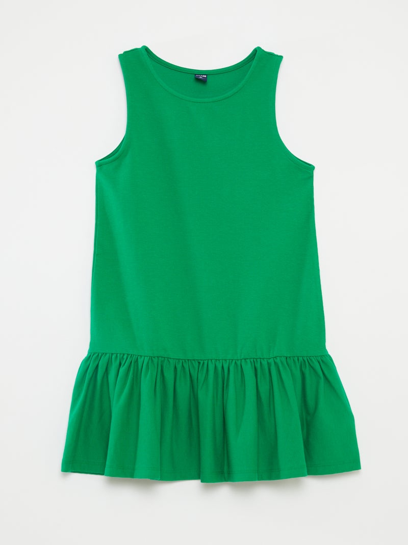 Vestido sin mangas con volantes VERDE - Kiabi