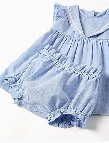 Vestido sin mangas + cubrepañal de algodón