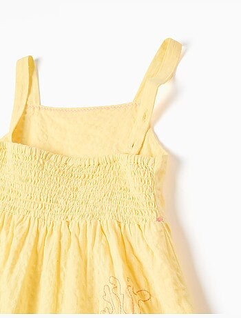 Vestido sin mangas de algodón con algas bordadas