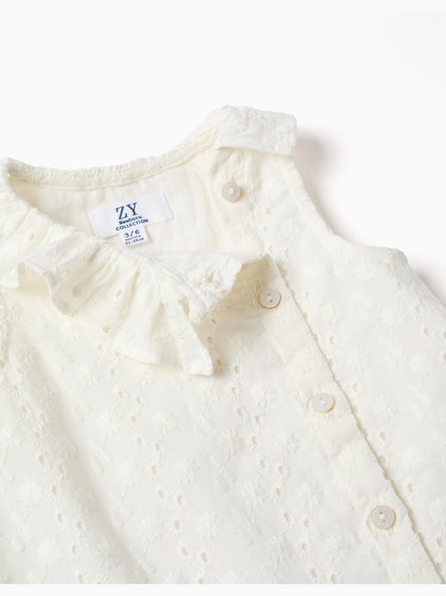 Vestido sin mangas de algodón con bordado inglés - Kiabi