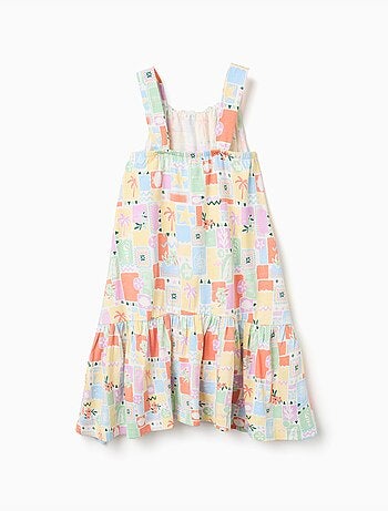 Vestido sin mangas de algodón con estampado colorido