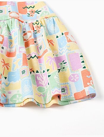 Vestido sin mangas de algodón con estampado colorido