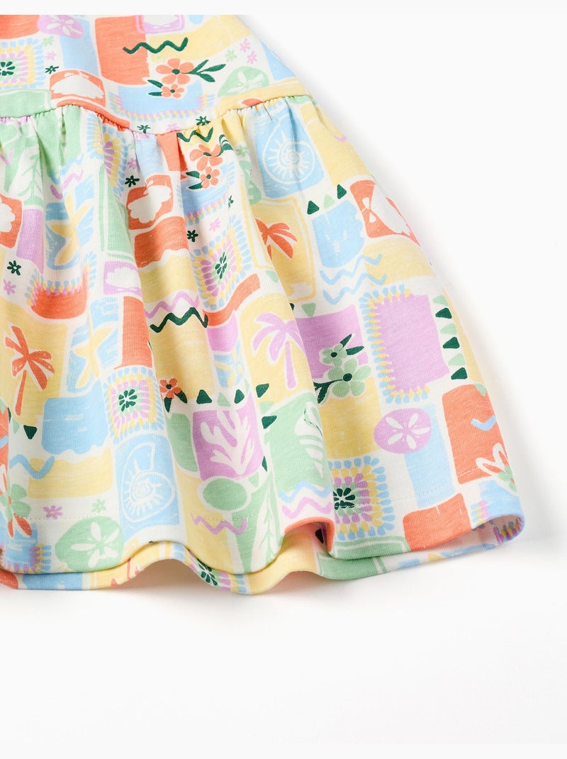 Vestido sin mangas de algodón con estampado colorido Blanco - Kiabi