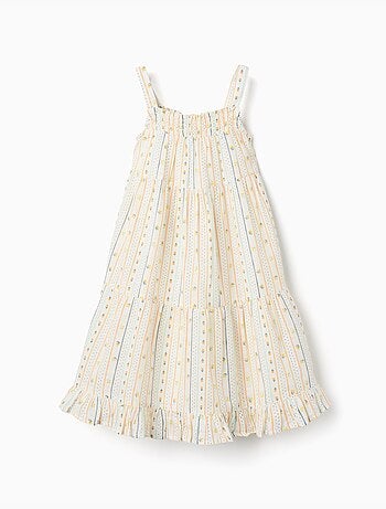 Vestido sin mangas de algodón con estampado floral