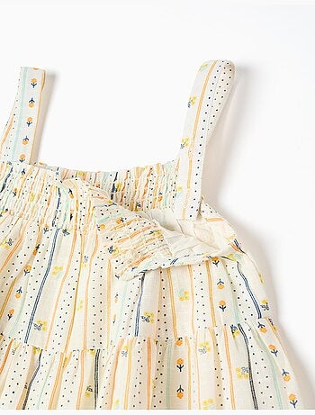 Vestido sin mangas de algodón con estampado floral