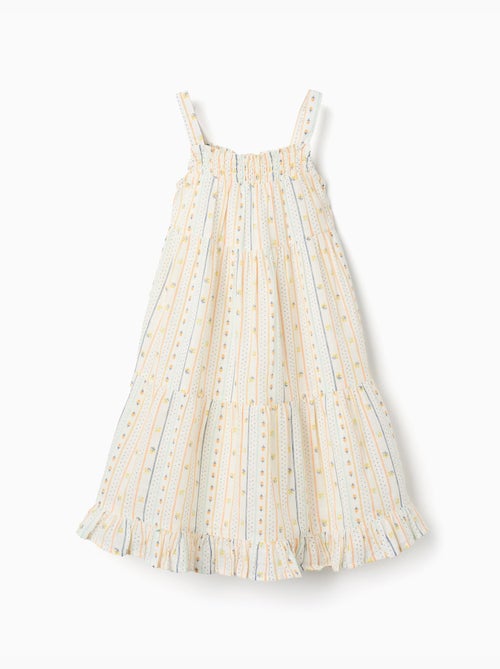 Vestido sin mangas de algodón con estampado floral - Kiabi