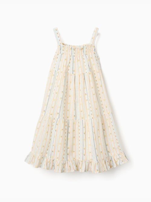 Vestido sin mangas de algodón con estampado floral - Kiabi