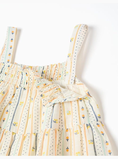 Vestido sin mangas de algodón con estampado floral - Kiabi