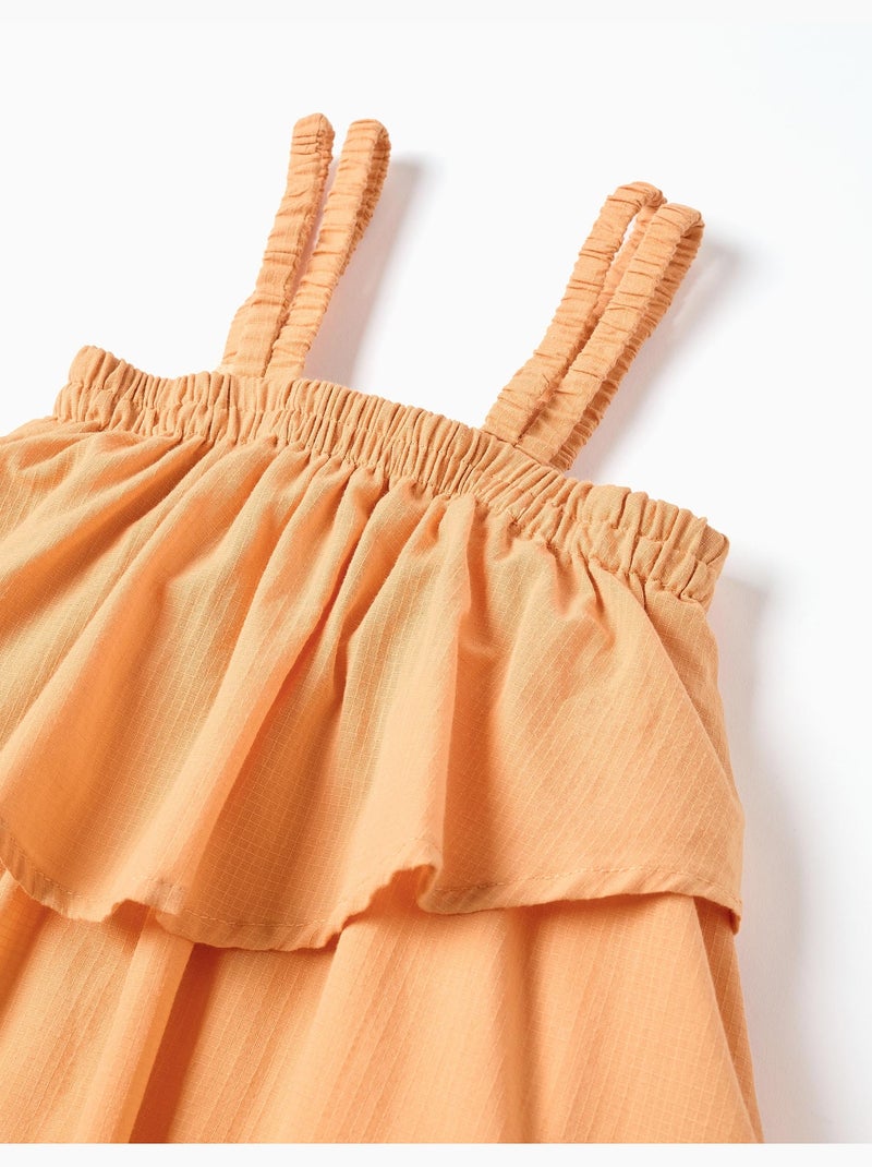 Vestido sin mangas de algodón con forro Amarillo oscuro - Kiabi