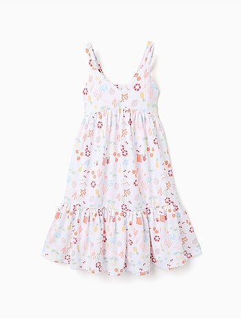 Vestido sin mangas de algodón con motivo de playa