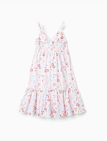 Vestido sin mangas de algodón con motivo de playa