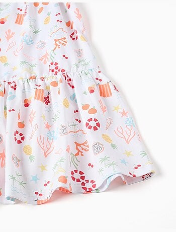 Vestido sin mangas de algodón con motivo de playa