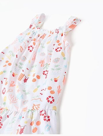 Vestido sin mangas de algodón con motivo de playa