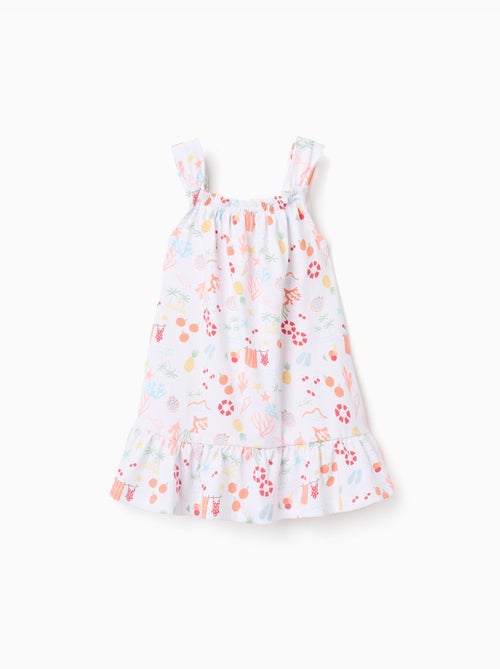 Vestido sin mangas de algodón con motivo de playa - Kiabi