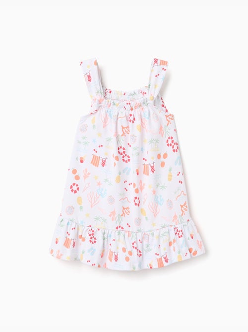 Vestido sin mangas de algodón con motivo de playa - Kiabi