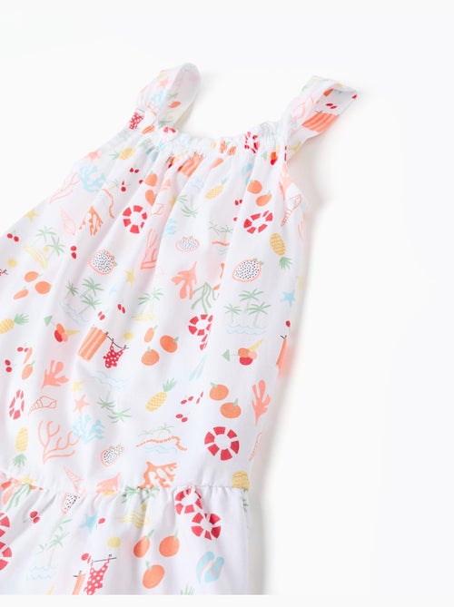 Vestido sin mangas de algodón con motivo de playa - Kiabi