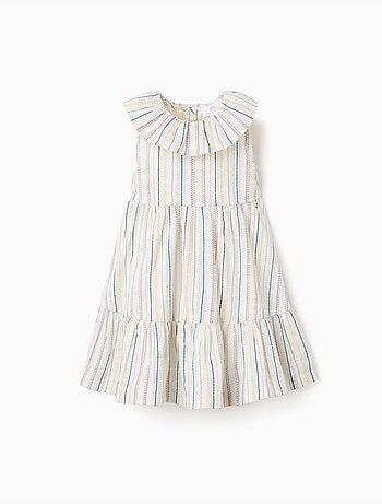 Vestido sin mangas de algodón con rayas étnicas B&S