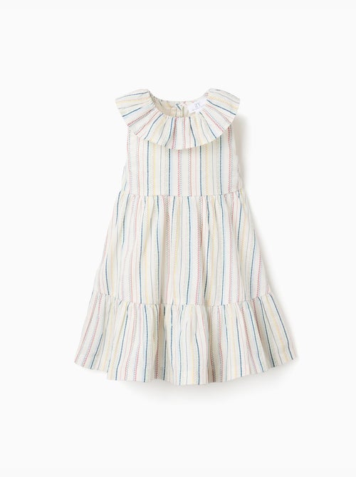 Vestido sin mangas de algodón con rayas étnicas B&S - Kiabi