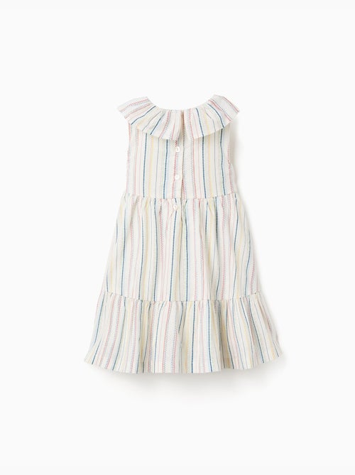 Vestido sin mangas de algodón con rayas étnicas B&S - Kiabi