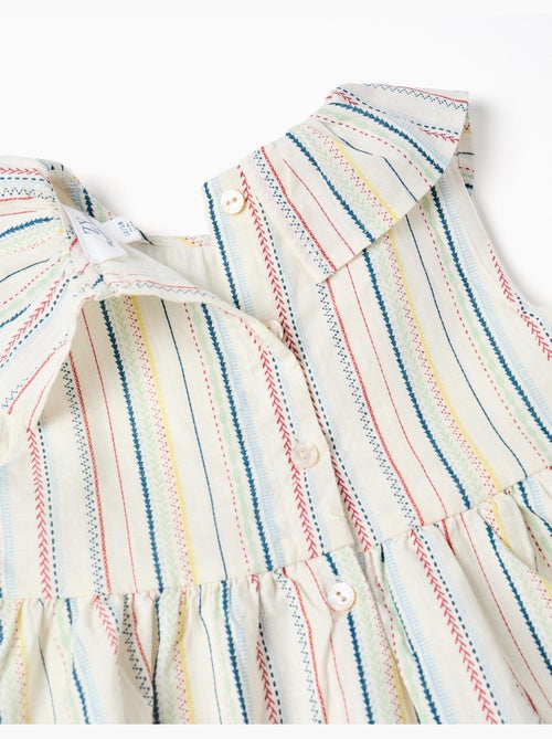 Vestido sin mangas de algodón con rayas étnicas B&S - Kiabi