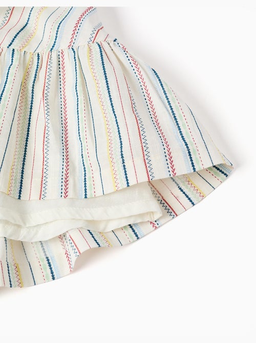 Vestido sin mangas de algodón con rayas étnicas B&S - Kiabi