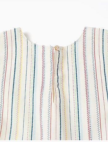 Vestido sin mangas de algodón con rayas étnicas B&S