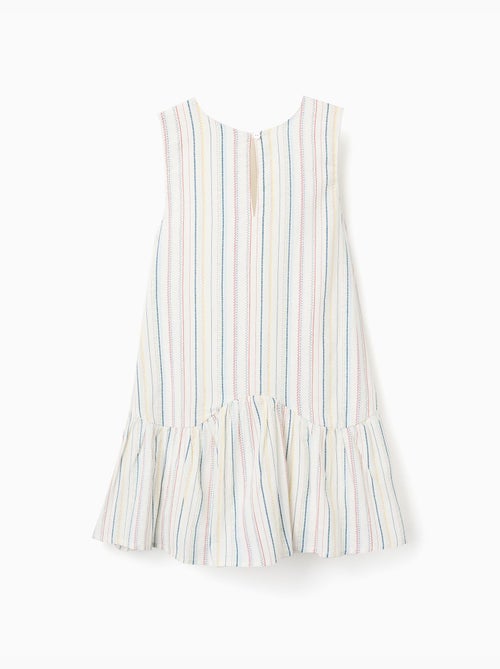 Vestido sin mangas de algodón con rayas étnicas B&S - Kiabi