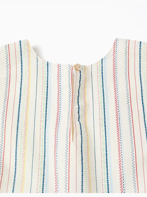 Vestido sin mangas de algodón con rayas étnicas B&S - Kiabi