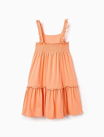 Vestido sin mangas de algodón con tirantes con volantes