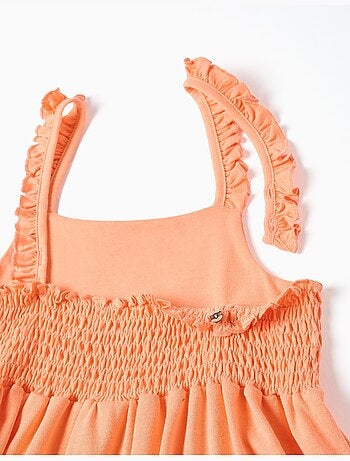 Vestido sin mangas de algodón con tirantes con volantes