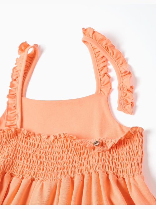 Vestido sin mangas de algodón con tirantes con volantes - Kiabi