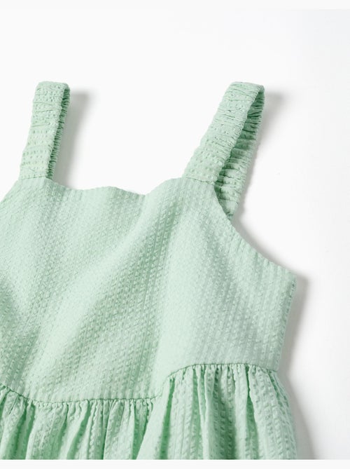 Vestido sin mangas de algodón con tirantes elásticos - Kiabi