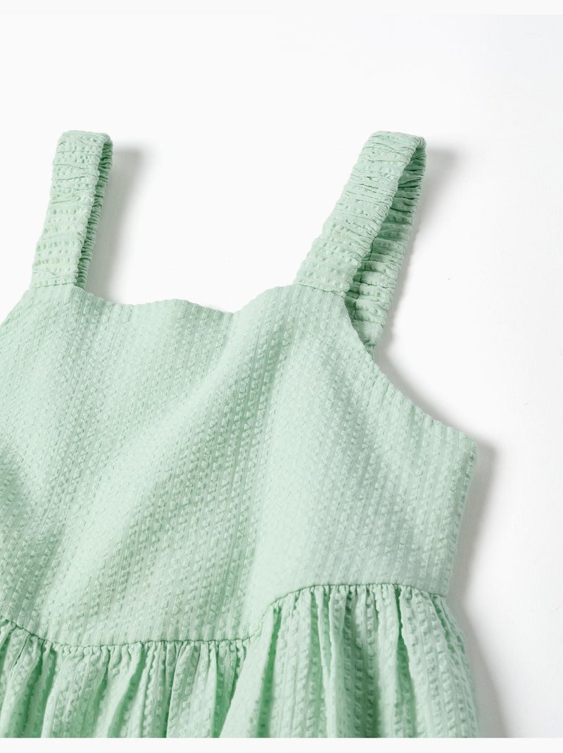 Vestido sin mangas de algodón con tirantes elásticos Verde claro - Kiabi