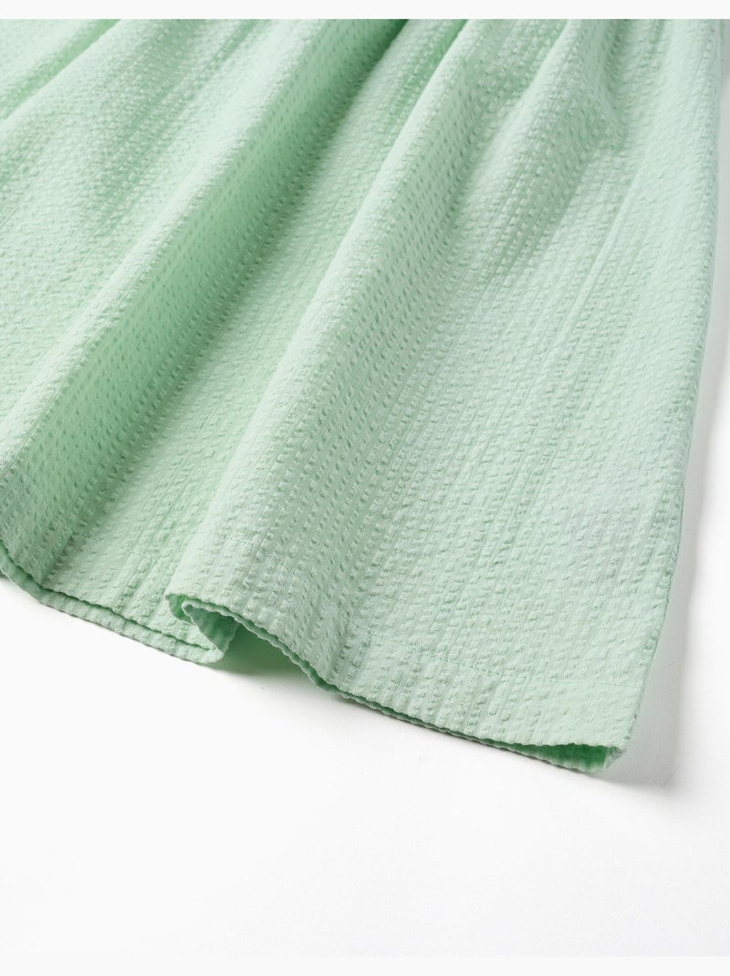 Vestido sin mangas de algodón con tirantes elásticos Verde claro - Kiabi