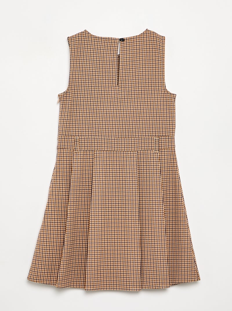 Vestido sin mangas de cuadros Marron - Kiabi