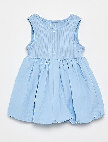 Vestido sin mangas de dos tejidos