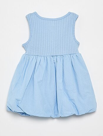 Vestido sin mangas de dos tejidos