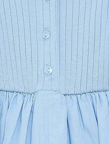 Vestido sin mangas de dos tejidos