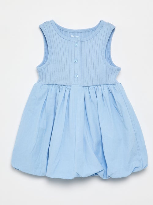 Vestido sin mangas de dos tejidos - Kiabi