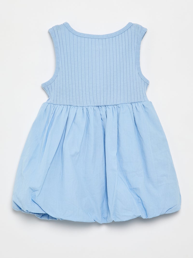 Vestido sin mangas de dos tejidos Azul - Kiabi