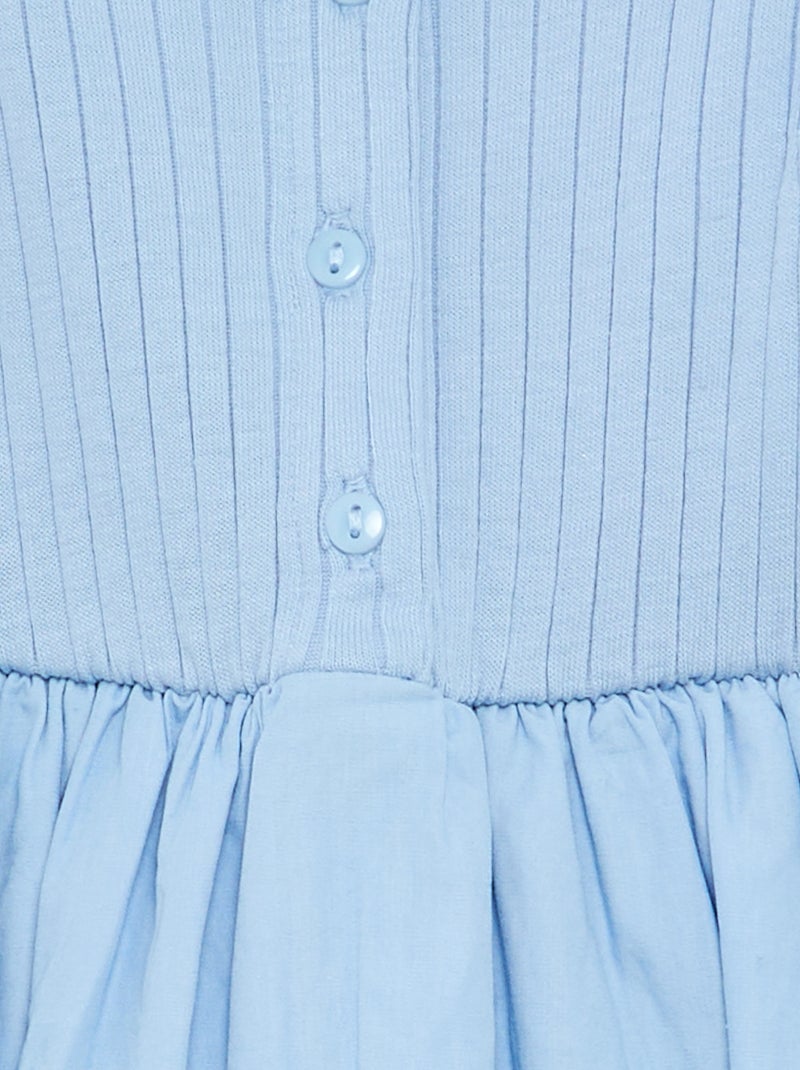 Vestido sin mangas de dos tejidos Azul - Kiabi