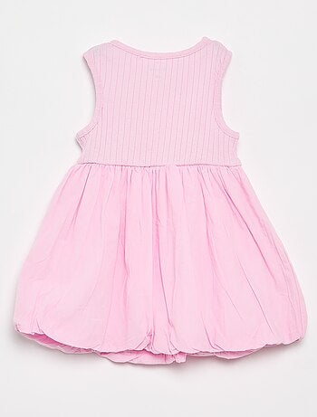 Vestido sin mangas de dos tejidos