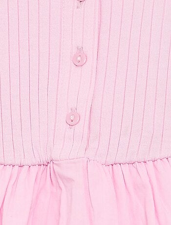 Vestido sin mangas de dos tejidos