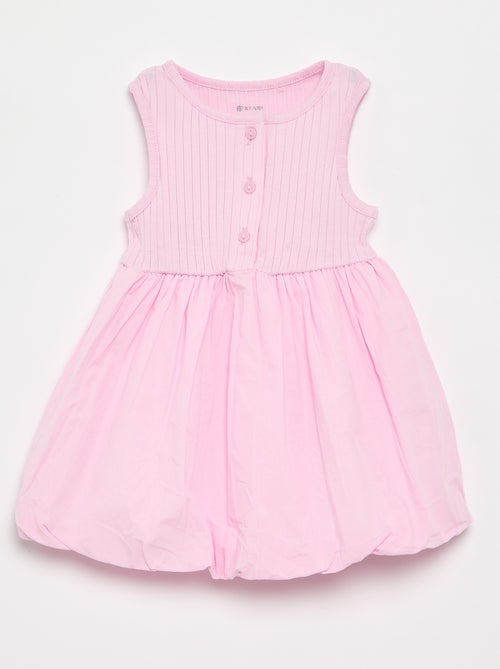 Vestido sin mangas de dos tejidos - Kiabi