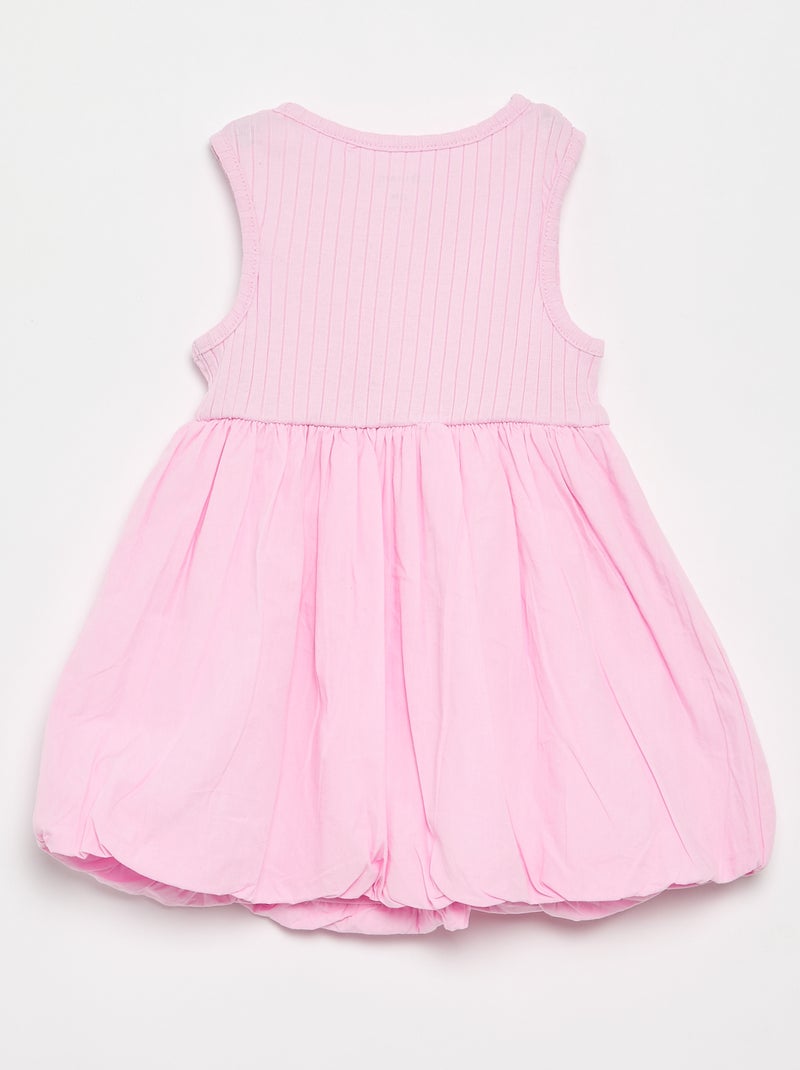 Vestido sin mangas de dos tejidos Rosa - Kiabi