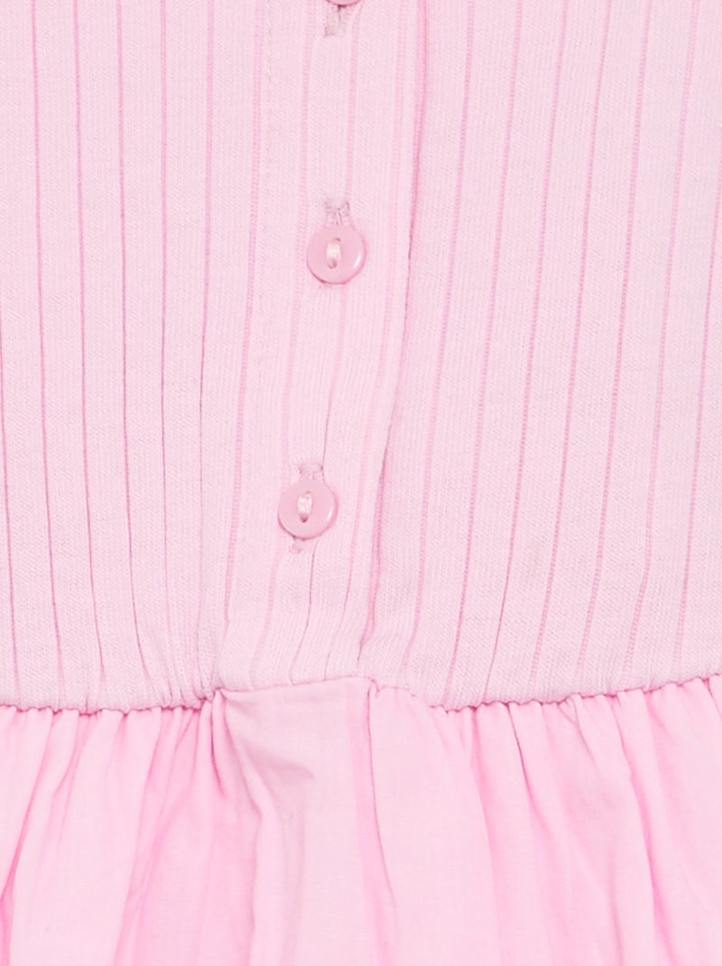 Vestido sin mangas de dos tejidos Rosa - Kiabi